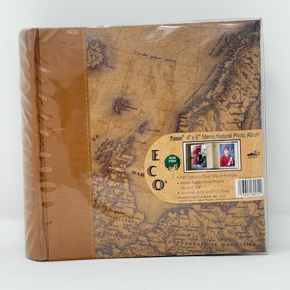Vtg Pioneer ECO 4 x 6 Bi-Directional Natural Acid Free 100 Photo Album - Brown